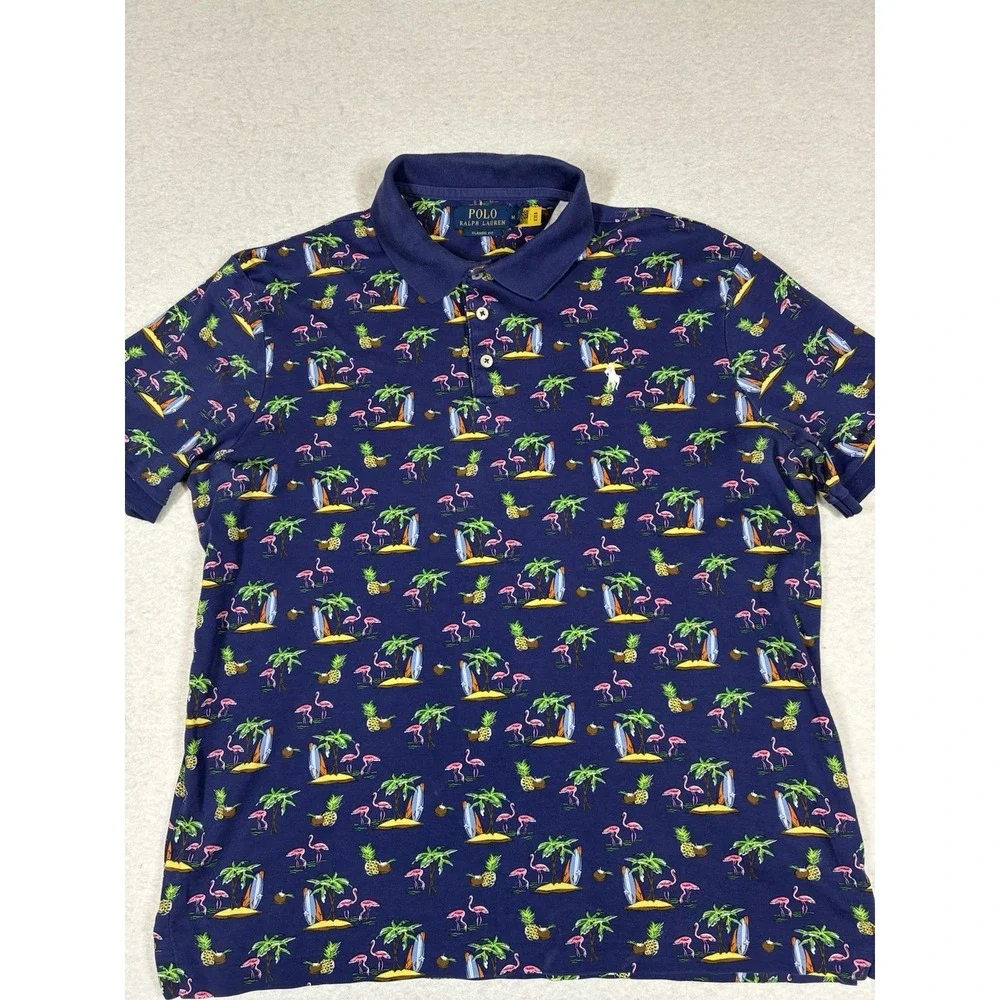 Polo Ralph Lauren Soft Cotton Classic Fit Polo Shirt Mens Medium Tropical Beach